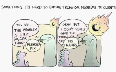 Freelancing problems as told by dinosaurs.
